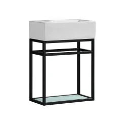 Jindoli Lave main 60 cm métal noir Aquafredo* Plan Vasque Lave-Mains