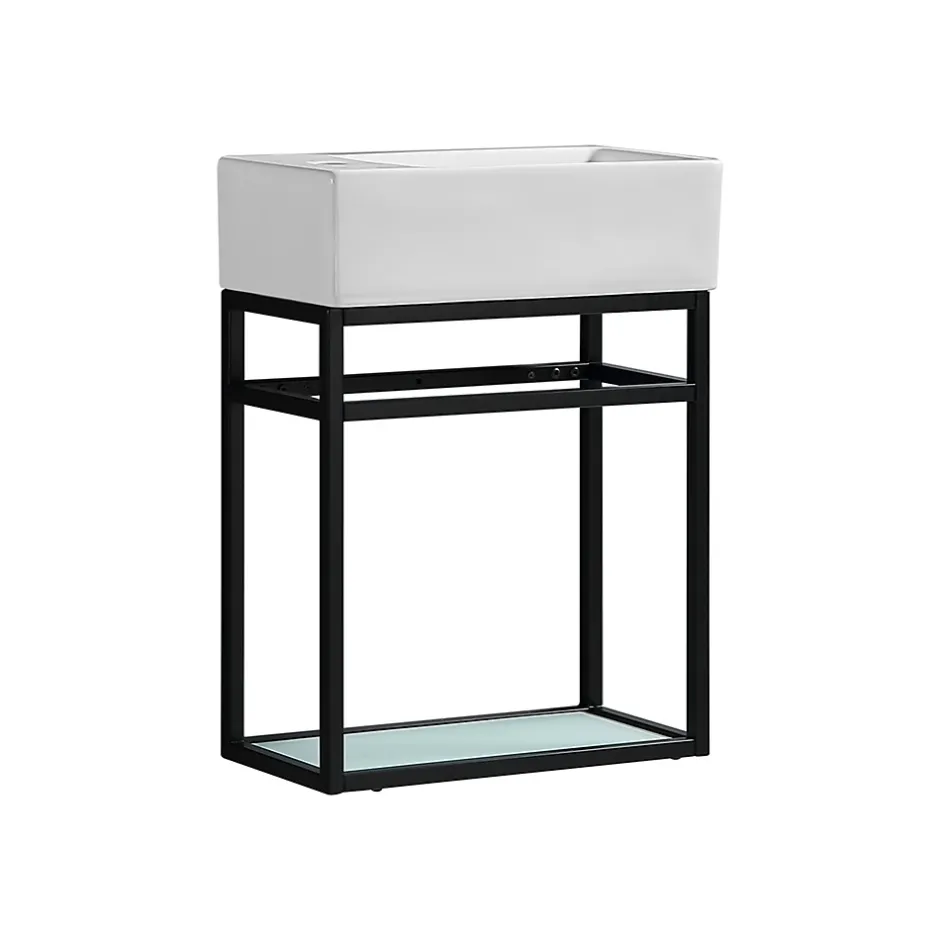 Jindoli Lave main 60 cm métal noir Aquafredo* Plan Vasque Lave-Mains