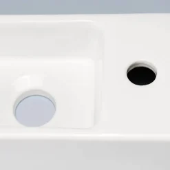 Rue Du Bain Lave main Rectangle Droite Céramique Blanc - 38x15 cm - Minimalist* Lavabo