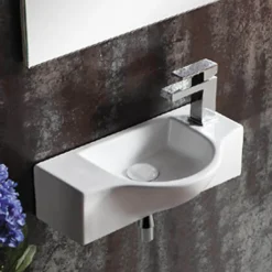 Rue Du Bain Lave Main Rectangulaire Sans trop Plein - Céramique - 45x25 cm - Arum* Lavabo