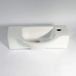 Rue Du Bain Lave Main Rectangulaire Sans trop Plein - Céramique - 45x25 cm - Arum* Lavabo