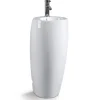 Rue Du Bain Lave Main Totem Rond - Céramique Blanc - 39x85 cm - Ove