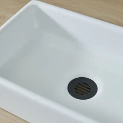 Planète Bain Lave mains à poser Line R en céramique blanc* Plan Vasque Lave-Mains