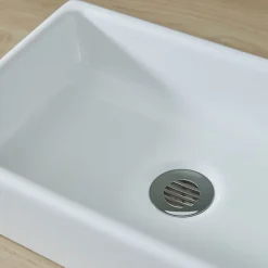 Planète Bain Lave mains à poser Line R en céramique blanc* Plan Vasque Lave-Mains