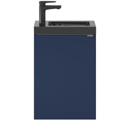 GoodHome Lave mains céramique l.45 cm, noir, Nira* Plan Vasque Lave-Mains