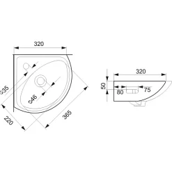 Planète Bain Lave mains d 'angle à suspendre