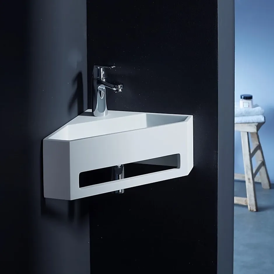 Planète Bain Lave mains d'angle scala pour wc en solid surface