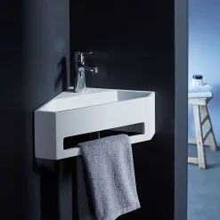 Planète Bain Lave mains d'angle scala pour wc en solid surface