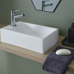 Planète Bain Lave mains rectangle blanc contemporain