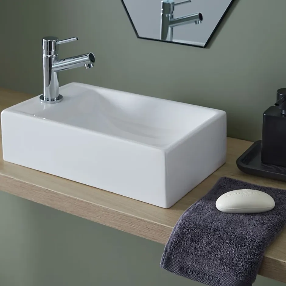 Planète Bain Lave mains rectangle blanc contemporain