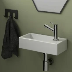Planète Bain Lave mains rectangle design blanc* Lavabo