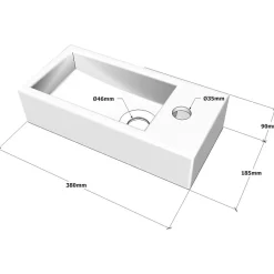 Planète Bain Lave mains rectangle design blanc* Lavabo