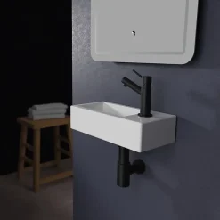 Planète Bain Lave mains rectangle design blanc* Lavabo