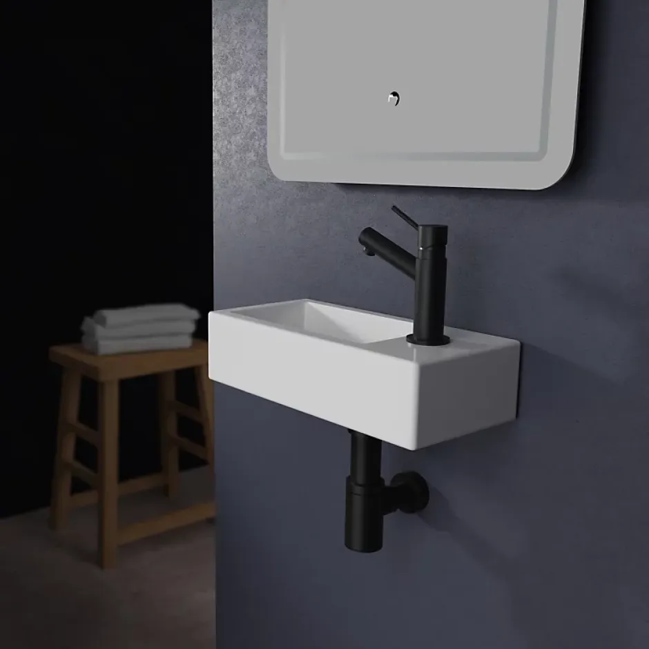 Planète Bain Lave mains rectangle design blanc* Lavabo