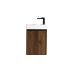 Jindoli Lave-main 40 cm noyer Aquastretto* Plan Vasque Lave-Mains