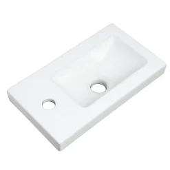 Bain-Bain Lave-main Prémonté Blanc 40Cm + Vasque céramique Blanche BILY -
