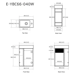 Jindoli Lave-main salle de bain Aquaba 40 cm finition blanc laqué* Plan Vasque Lave-Mains
