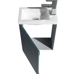 Jindoli Lave-main salle de bain Aquarino 40 cm finition vert foncé* Plan Vasque Lave-Mains