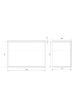Jindoli Lave-main salle de bain Aquafredo 90 cm finition métal noir* Plan Vasque Lave-Mains