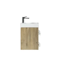 Jindoli Lave-main salle de bain Aquaba 40 cm finition chêne brun* Plan Vasque Lave-Mains