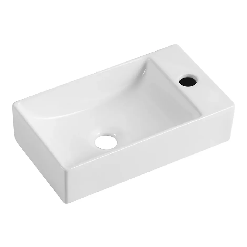 Homesight Lave-mains à suspendre en céramique rectangulaire blanc Savy* Lavabo