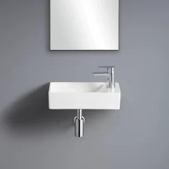 Homesight Lave-mains à suspendre en céramique rectangulaire blanc Savy* Lavabo