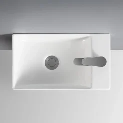 Homesight Lave-mains à suspendre en céramique rectangulaire blanc Savy* Lavabo