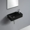 Homesight Lave-mains à suspendre en céramique rectangulaire noir Savy