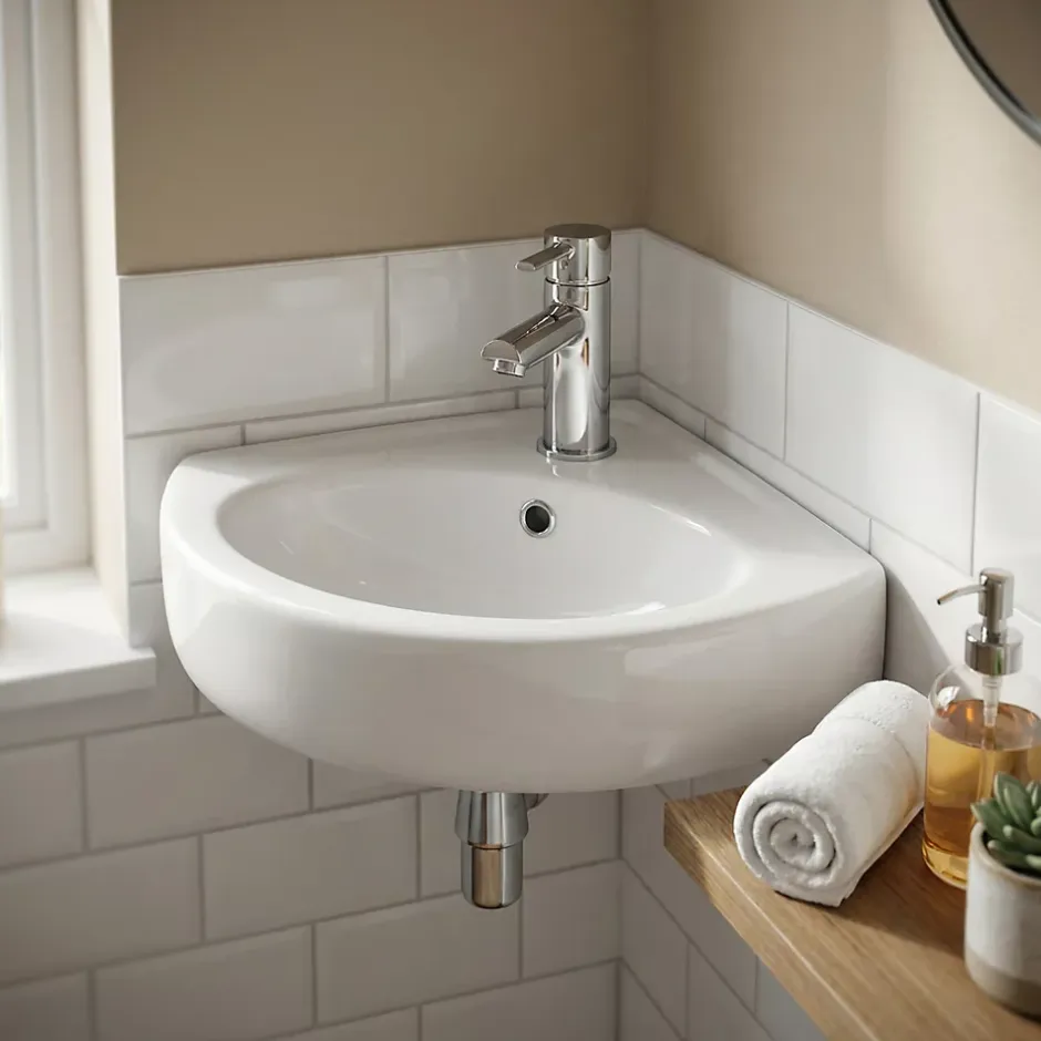 GoodHome Lave-mains céramique blanc Vedi* Lavabo