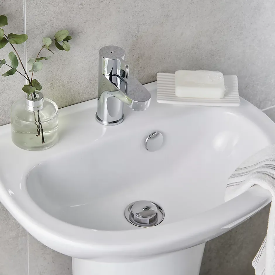 GoodHome Lave-mains céramique blanc Zuari* Lavabo