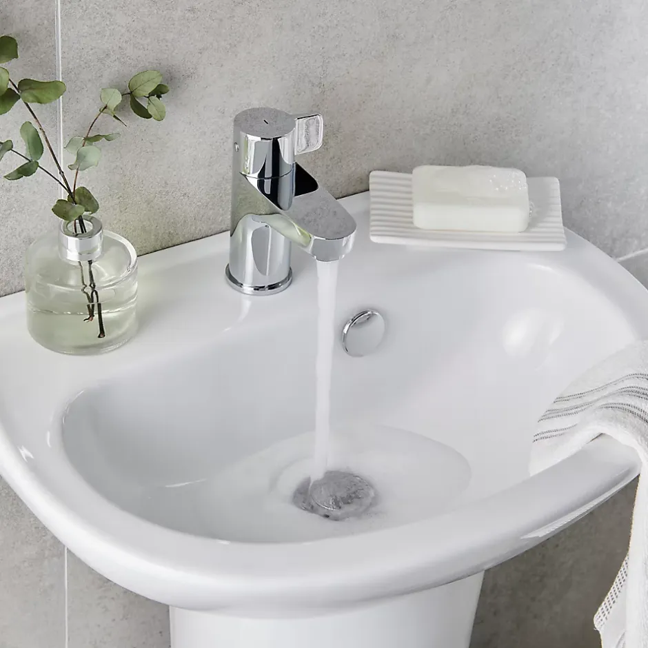 GoodHome Lave-mains céramique blanc Zuari* Lavabo