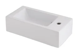 GoodHome Lave-mains céramique blanc Rioni 50 cm* Lavabo