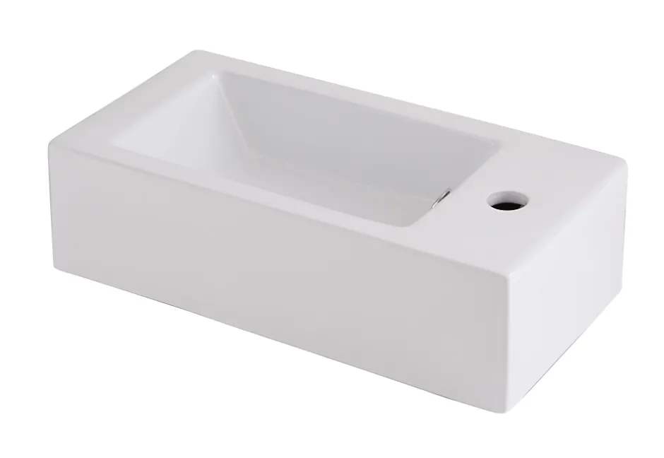 GoodHome Lave-mains céramique blanc Rioni 50 cm* Lavabo