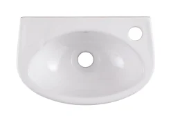 GoodHome Lave-mains céramique blanc Bori 35 cm