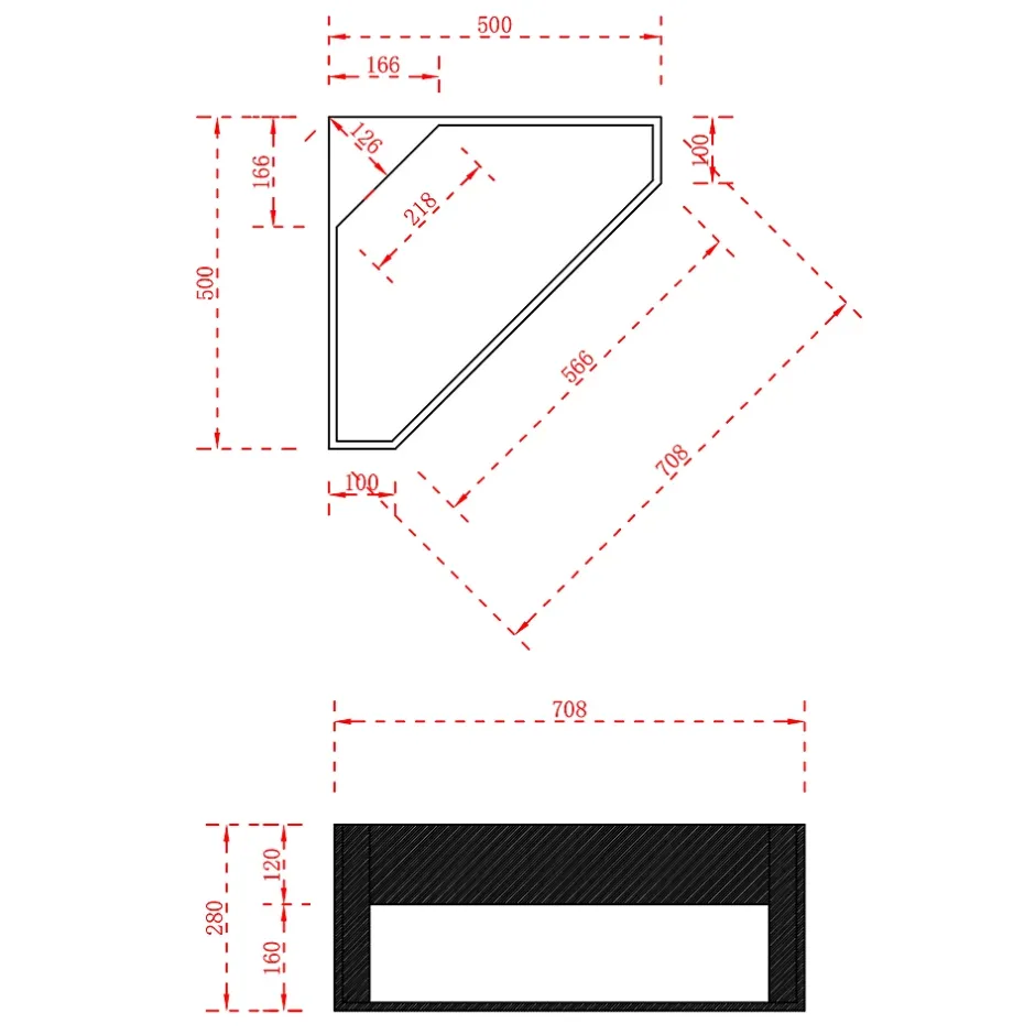 Bernstein Lave-mains d'angle en fonte minérale TWG70 - blanc mat - 50x50x28cm