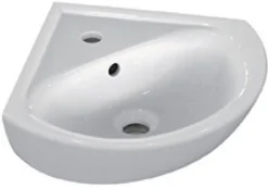 Porcher Lave-mains d'angle Ulysse (44 cm) - Longueur: 340 mm - Largeur: 480 mm - Profondeur: 440 mm - Blanc