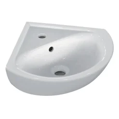 Porcher Lave-mains d'angle Ulysse (44 cm) - Longueur: 340 mm - Largeur: 480 mm - Profondeur: 440 mm - Blanc