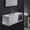 Planète Bain Lave-mains en solid surface Arezzo 54x20 cm avec espace de rangement