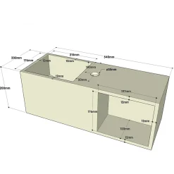 Planète Bain Lave-mains en solid surface Arezzo 54x20 cm avec espace de rangement