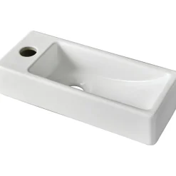 Planète Bain Lave-mains gain de place à suspendre 37 x 15 cm - robinet à gauche - Longine* Lavabo