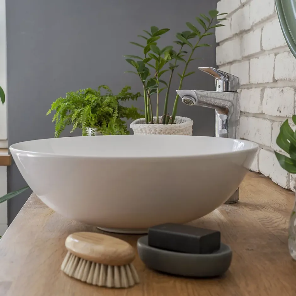ECD Germany Lave-mains lavabo vasque a poser salle de bain ceramique rond 320 x 320 x 135 mm* Vasque À Poser