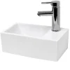 ECD Germany Lave-mains lavabo vasque salle de bain ceramique rectangulaire blanc 350x205mm