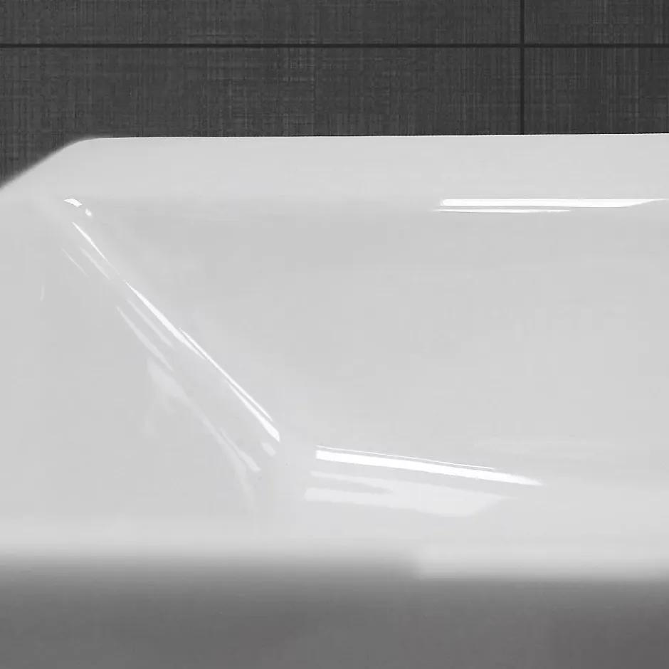 ECD Germany Lave-mains lavabo vasque salle de bain ceramique rectangulaire blanc 350x205mm