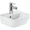 Sanindusa Lave-mains mural céramique traditionnelle Look 36x30 blanc (robinet et vidage non inclus)