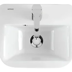 Sanindusa Lave-mains mural céramique traditionnelle Look 36x30 blanc (robinet et vidage non inclus)