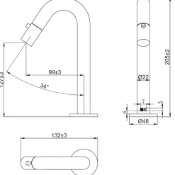 Essebagno Lave-mains or brossé eau froide Indus