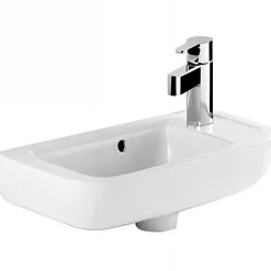 Sanindusa Lave-mains porcelaine vitrifiée mural 50x23 Look blanc