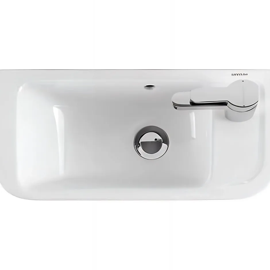 Sanindusa Lave-mains porcelaine vitrifiée mural 50x23 Look blanc