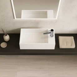 Ambra Lave-mains salle de bain suspendu 35 cm en Solide surface - Manita D* Lavabo