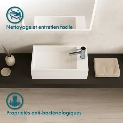 Ambra Lave-mains salle de bain suspendu 35 cm en Solide surface - Manita D* Lavabo